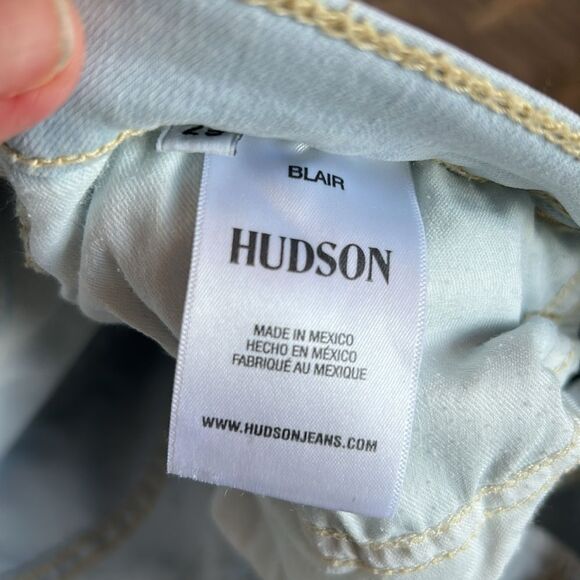 Hudson Blair Jeans Rolled Cuff Stretch Galaxy Light Blue Color Tan Stitch 29 - Picture 5 of 14